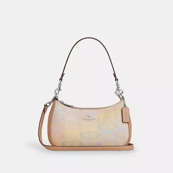 Coach Handbags - NWT Coach Teri Shoulder Bag In Rainbow Signature Canvas